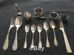 Lot Of Antique Cutlery In Sterling Silver