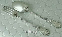 Lot Old Covered 6 Forks + 6 Spoon Sterling Silver Lapar XIX 1kg070