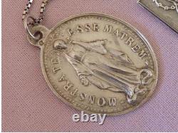Lot of 10 ancient religious silver medals pendant on chain necklace