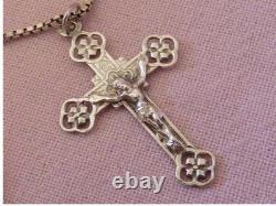 Lot of 10 ancient religious silver medals pendant on chain necklace