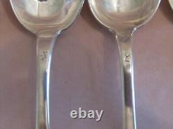 Lot of 6 old solid silver spoons with rooster and old man hallmarks 378 grams