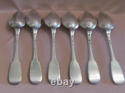 Lot of 6 old solid silver spoons with rooster and old man hallmarks 378 grams