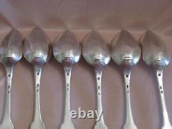 Lot of 6 old solid silver spoons with rooster and old man hallmarks 378 grams