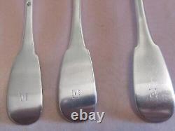 Lot of 6 old solid silver spoons with rooster and old man hallmarks 378 grams