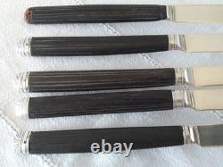 Lot of Antique 18th-Century Solid Silver and Ebony Knives