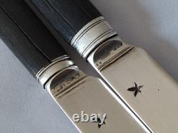 Lot of Antique 18th-Century Solid Silver and Ebony Knives