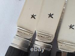 Lot of Antique 18th-Century Solid Silver and Ebony Knives