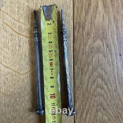 Lot of Antique Mechanical Pencils/Pens/Pencils in Solid Silver and Silver-Plated Metal