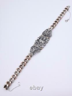 Louis BAUDET Antique Bracelet in Solid Silver and Vermeil, 19th Century <br/>

	