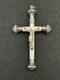 Magnificent Ancient Large Pectoral Cross Pendant In Mother Of Pearl And Sterling Silver