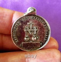 MIRACULOUS MEDAL 1830 Solid Silver Ancient Vintage Religious from France