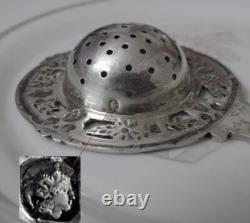 Magnificent ANTIQUE TEA STRAINER in STERLING SILVER Minerva 1st Title 19th Century