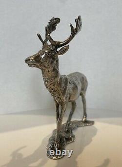 Magnificent Cerf Or Ancient Daim Silver Massif Minerva