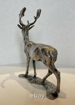 Magnificent Cerf Or Ancient Daim Silver Massif Minerva