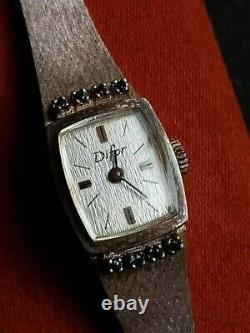 Magnificent Difor Old Women's Watch In Massive Silver. Sertie De Sapphires