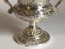 Magnificent Former Succier Rare In Argent Massif Decoration At Cygnes Style Empire