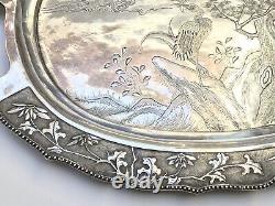Magnificent Grand Course In Silver Chinese Massif Former Chinese Export Silver