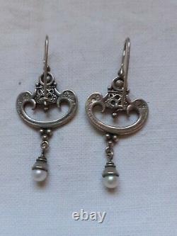 Magnificent Pair Of Ancient Earrings During Massive Silver