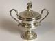 Magnificent Rare Antique Sugar Bowl In Solid Silver Swan Decoration Empire Style