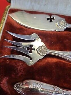 Magnificent old solid silver Minerva service for sweet treats.