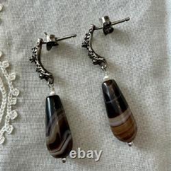 Massive Silver Agate, Sculpted, Creator of Antique Earrings