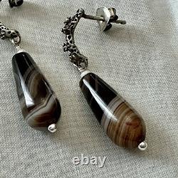 Massive Silver Agate, Sculpted, Creator of Antique Earrings