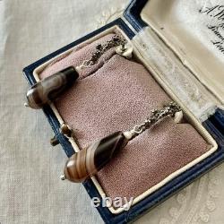 Massive Silver Agate, Sculpted, Creator of Antique Earrings