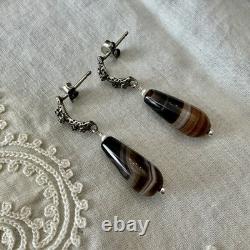 Massive Silver Agate, Sculpted, Creator of Antique Earrings