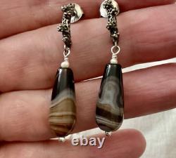 Massive Silver Agate, Sculpted, Creator of Antique Earrings