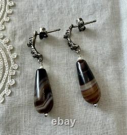 Massive Silver Agate, Sculpted, Creator of Antique Earrings