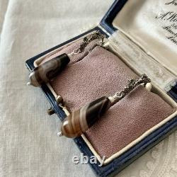 Massive Silver Agate, Sculpted, Creator of Antique Earrings