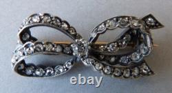 Massive gold brooch + silver + diamond Antique jewelry gold diamond brooch 19th century