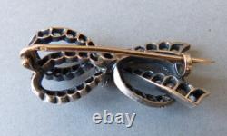 Massive gold brooch + silver + diamond Antique jewelry gold diamond brooch 19th century