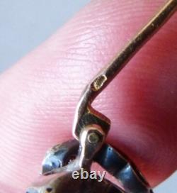 Massive gold brooch + silver + diamond Antique jewelry gold diamond brooch 19th century