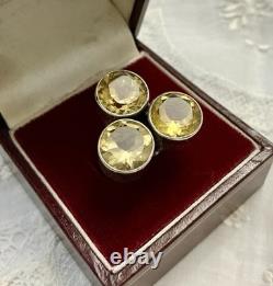 Natural Citrine, Sterling Silver, Large Antique Ring, Unique Design