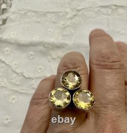 Natural Citrine, Sterling Silver, Large Antique Ring, Unique Design Natural Citrine, Sterling Silver, Large Antique Ring, Unique Design