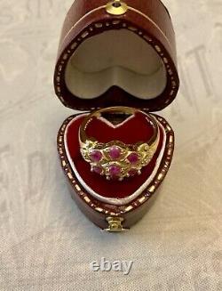 Natural Ruby, Topaz, Gold, Sterling Silver, Very Beautiful Antique Ring