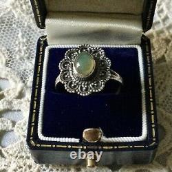 Natural Sublime Opal, Argent Massif Ancienne Ring, Single Bijou