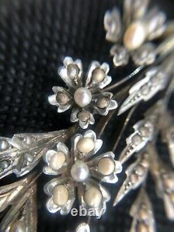 Necklace Ancient Silver Massif Vermeil Fine Pearls Napoleon III Xixeme
