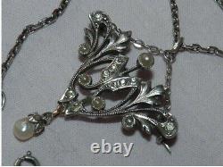 Necklace Antique Art Decoration Silver Solid Wild Boar Stones Of The Rhine 19th