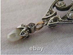 Necklace Antique Art Decoration Silver Solid Wild Boar Stones Of The Rhine 19th