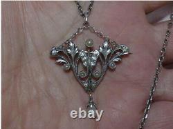 Necklace Antique Art Decoration Silver Solid Wild Boar Stones Of The Rhine 19th