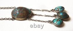Neglected silver + turquoise solid silver necklace ANCIENT JEWELRY