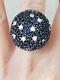 New Designer Vintage Ring In Solid Silver 925 With Tanzanite Stones