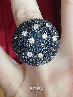 New Designer Vintage Ring in Solid Silver 925 with Tanzanite Stones