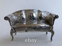 Nice Old Little Banquette Miniature Master's Mailing Poupee Solid Silver