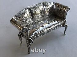 Nice Old Little Banquette Miniature Master's Mailing Poupee Solid Silver