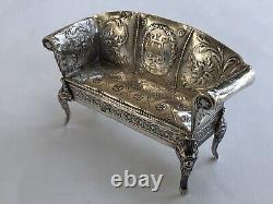 Nice Old Little Banquette Miniature Master's Mailing Poupee Solid Silver