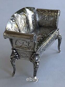 Nice Old Little Banquette Miniature Master's Mailing Poupee Solid Silver