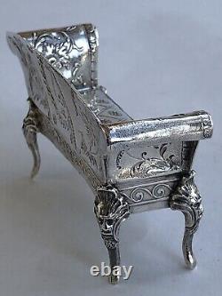 Nice Old Little Banquette Miniature Master's Mailing Poupee Solid Silver